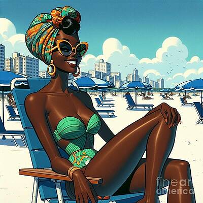Siting on the beach