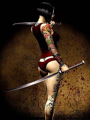 Lady with blade 