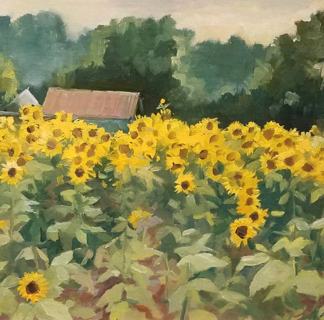 Sunflower field painting 