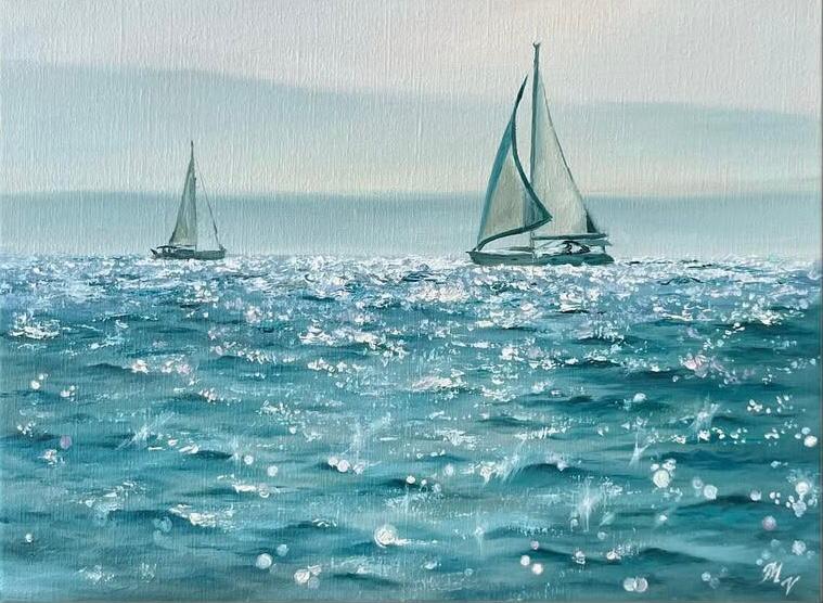 Sailboat seascape painting 